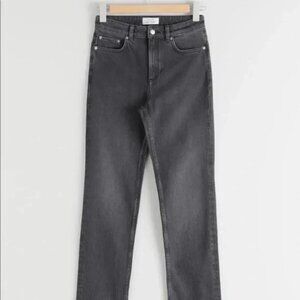 & Other Stories Grey Straight Stretch Jeans